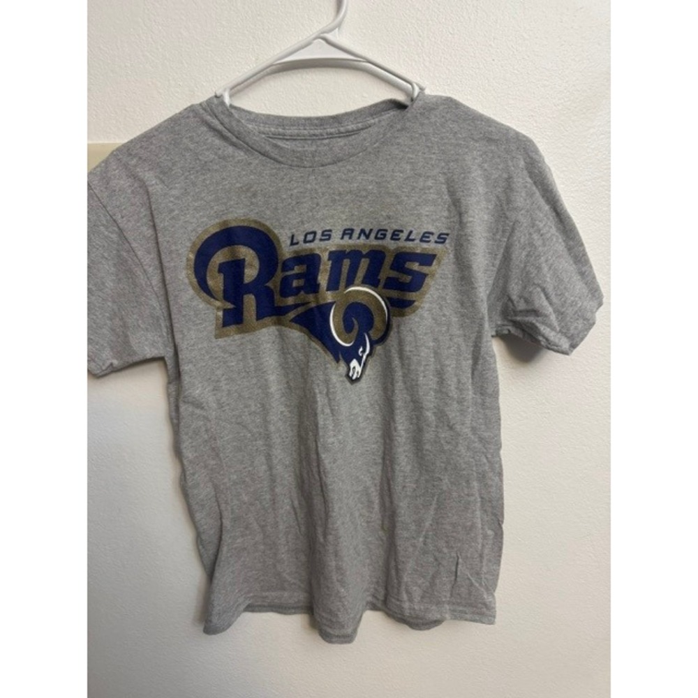 NFL Team Apparel Los Angeles Rams Kids Graphic T-Shirt Gray Size L 14/16 (F)
